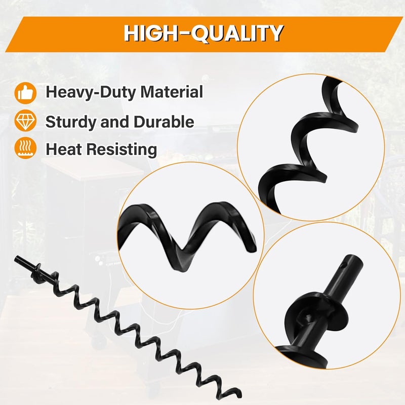 COMVIEE 18 1/4" Auger Shaft Screw Replacement Parts for Pit Boss 700 Series Pellet Grills, Auger Flighting Shaft Kit with Auger Motor Bushing, Replacement Parts Number: 74079, 31893 - Image 4